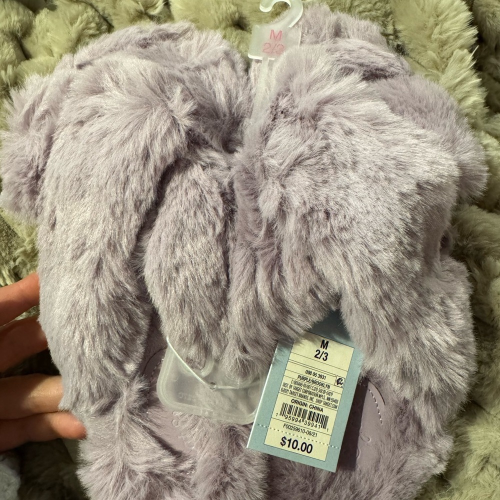 Cat & Jack Lavender Kids Slippers